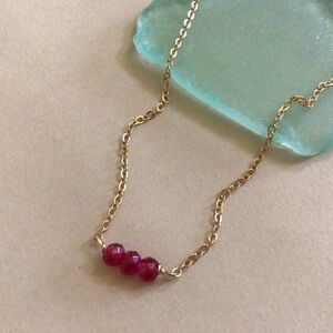 Red Garnet Sundance Charm Necklace Gold Plated 18k Sale